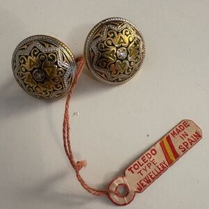 Damascene Screw-Back Earrings